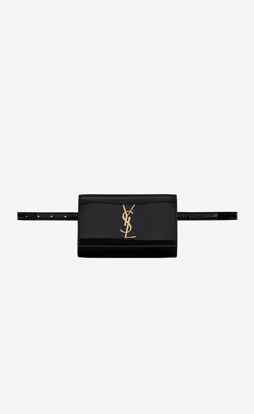 SAINT LAURENT Belt Bags Woman KATE belt bag in patent leather a_V4